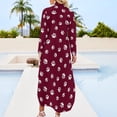 thumbnail image 5 of White Dog Paw Casual Dress Animal Paws Print Street Style Dresses Long Sleeve Elegant Women V Neck Casual Big Size Chiffon Dress, 5 of 7