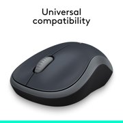 Logitech M185 Wireless Mouse, 2.4GHz with USB Mini Receiver, 12-Month Battery Life, 1000 DPI Optical Tracking, Ambidextrous, Swift Gray