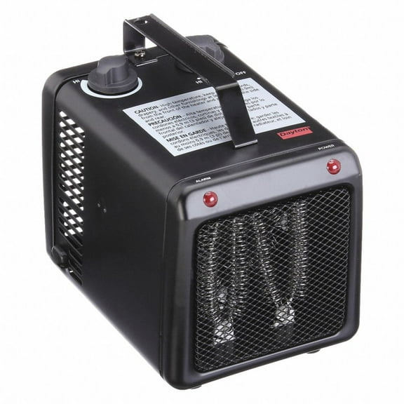 Dayton Portable Elct Heater,Blk,6-3/4" H 3VU37