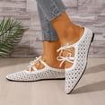 thumbnail image 2 of HomeDM Womens Woven Mesh Mary Jane Flats Closed Pointed Toe Slip-On Ballet Flat Dress Shoes for Office Casual Size 6, 2 of 9