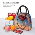 thumbnail image 5 of Daiia Sunset Rose Elegance Pattern Lunch Bag , Insulated Lunch Box, Small Leakproof Cooler Food Lunch Containers Reusable High Capacity Lunch Tote Bags-One Size, 5 of 6