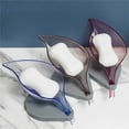 thumbnail image 6 of LKZQHMC Self Draining Soap Holder, Leaf-Shaped Bar Soap Dish with Stand, Bar Saver Suitable for Bathroom, Tub, Kitchen Sink, Removable,Easy to Clean & Keep Dry, Purple, 6 of 8