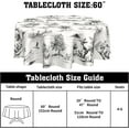 thumbnail image 2 of French Country Tablecloth Round Vintage Toile Black Table Cloths Circle Rustic Classic Village Table Cover Washable Wipeable Polyester Tabletop Holiday for Dining Kitchen Picnic Party Decor 60 Inch, 2 of 7