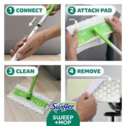 Swiffer Sweep & Mop Dry + Wet Floor Mopping and Sweeping Kit, 1 Device, 5 Dry Cloths, 3 Wet Cloths