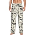 thumbnail image 1 of Fotbe Vintage Moon Fox Pantalones de Pijama para Hombre, Pantalones de Dormir, Pantalones de Casa con Cintura Ajustable y Bolsillos-Large, 1 of 6