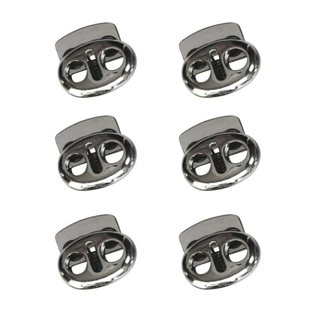 Pack Of 6 Heavy Duty Double-Holes Metal Bean Cord Lock Clamp