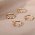 thumbnail image 2 of Kkkded Finger Ring Adjustable Electroplated Alphabet 26 - Letter Geometric Finger Ring - for Women, 2 of 7