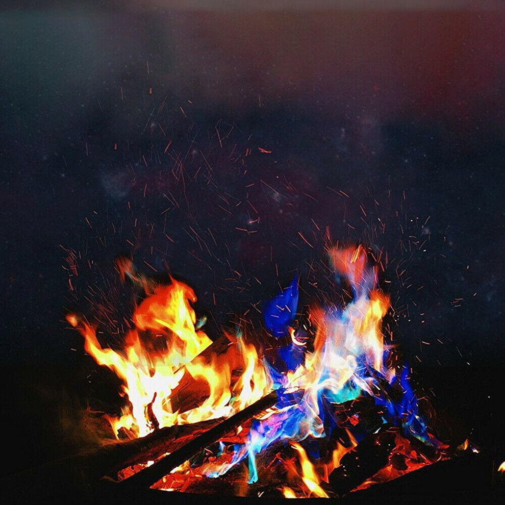 Mystical Fire Magic Tricks Bonfire Camp Fire Colorful Flame Powder Games Toy CA 