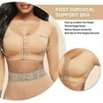 thumbnail image 3 of Womens Shapewear 3/4 Sleeve Arm Shaper Front Closure Compression Bra Post Surgery Posture Corrector Tank Top, 3 of 4