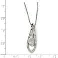 thumbnail image 3 of White Sterling Silver necklace Cable with pendant Cubic Zirconia CZ Clear 18 in 1 mm, 3 of 3