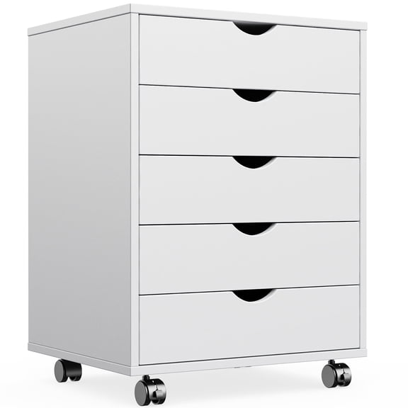 Nextay 5/7 Drawer Chest, Wooden Tall Dresser Storage Dresser Cabinet With Wheels for Office, Bedroom, Home