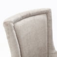 thumbnail image 5 of Modern Dining Chair Set of 2, Upholstered Side Chairs with Swoop Arm and Curved Back, Thickened Fabric Kitchen Chairs with Bronze Nail Head, Soild Wood Legs for Kitchen, 5 of 7