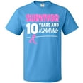 thumbnail image 3 of Inktastic Breast Cancer Survivor 10 Years and Running with Pink Ribbon T-Shirt, 3 of 5