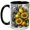 Black, variant on Sunflower Lemon Coffee Mug, Mediterranean Floral Mug, Ceramic Cup