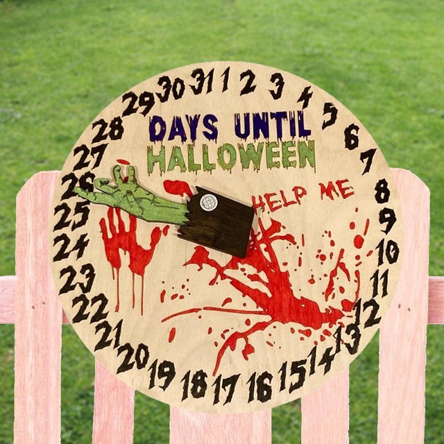 Calendario de cuenta regresiva colgante gótico de Halloween decoración creativa del hogar para festivales festivos