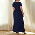 thumbnail image 4 of Lenago Plus Size Summer Dresses for Women 2025 Maxi Dress V-Neck Short Sleeve Dresses for Party Casual Summer Maxi Dresses for Women with Pockets, 4 of 9