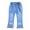 E129-Light Blue, variant on Pearl Embellished Bunny Design Flare Jeans for Girls, Stretch Denim Bootcut Pants, Elastic Waist Comfort Trousers for Spring Wear, Size 4-12 Years