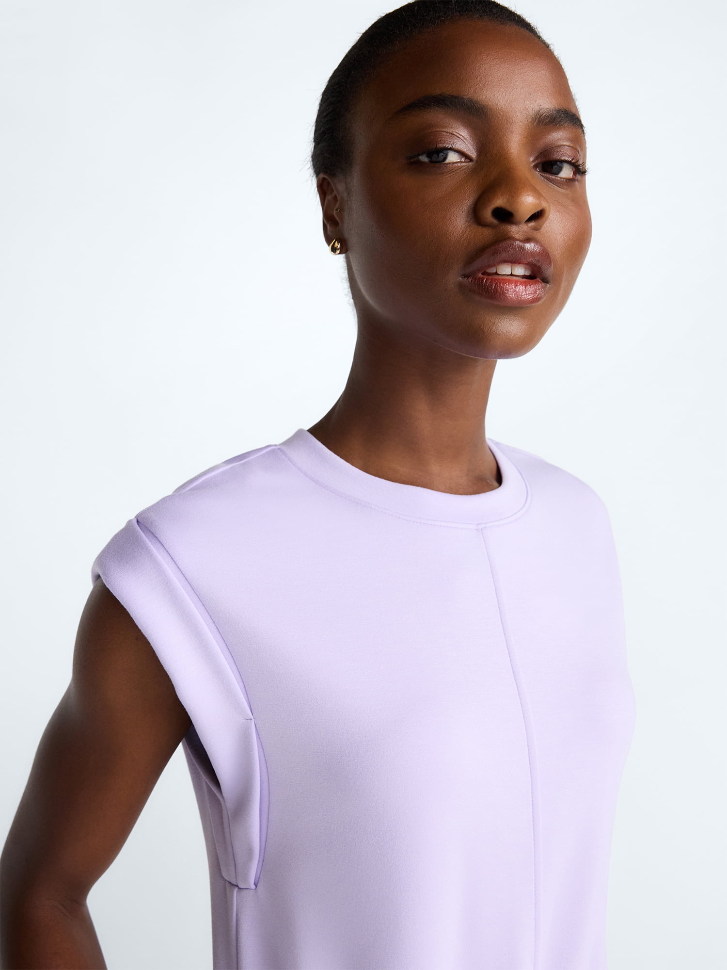 Scoop Women's and Women's Plus Scubaknit Crewneck Romper, Sizes XS-4X