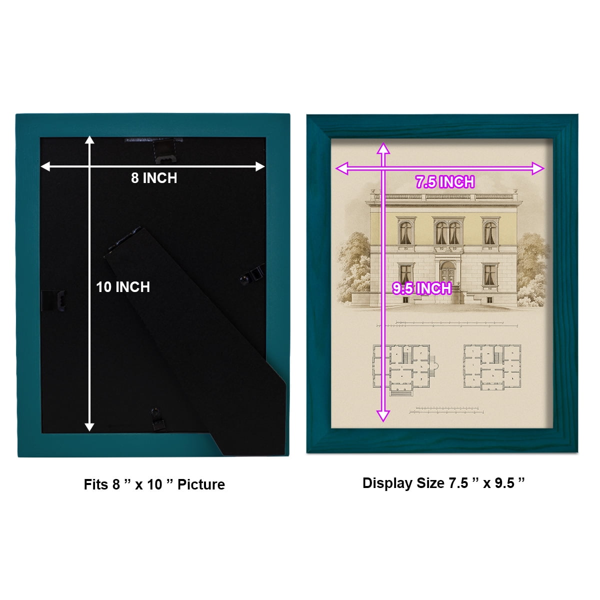 Estate and Plan V -Framed Print w/glass-Ocean Blue