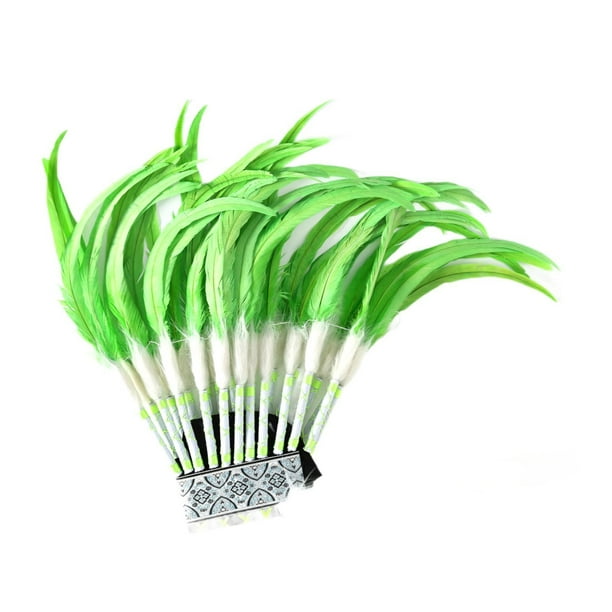 Tocado indio creativo y ligero de plumas para actuaciones escénicas. Verde