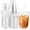 Clear, variant on 25 Pack 16 oz Clear Plastic Cups with Lids and Straws, Disposable Cold Drink Cups for Coffee, Smoothies, Juice, Milkshakes, Iced Tea, Round Bottom, Portable Beverage Cups