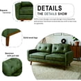 thumbnail image 4 of 65" Modern Minimalist Two-Seater Sofa with Breathable Fabric & Solid Wood Legs, for Living Room Apartment, Green, 4 of 13