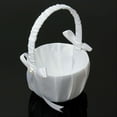 thumbnail image 2 of Shenmeida 2PCS Wedding Flower Girl Baskets, Satin Bowknot Flower Baskets Pearl Collection - White, 2 of 6