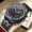 Black Steel-Black Surface, variant on Men's Octagonal Chronograph Quartz Watch, Moon Phase, Date, Luminous, Stainless Steel Wristwatch