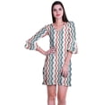 thumbnail image 1 of Moomaya Robe Courte Imprimée pour Femmes, Manches Évasées, Coupe Droite, Robes pour Femmes, Vêtements d'Été Décontractés, 1 of 6
