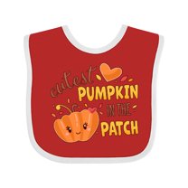 Inktastic Cutest Pumpkin in the Patch with Orange Heart Boys or Girls Baby Bib