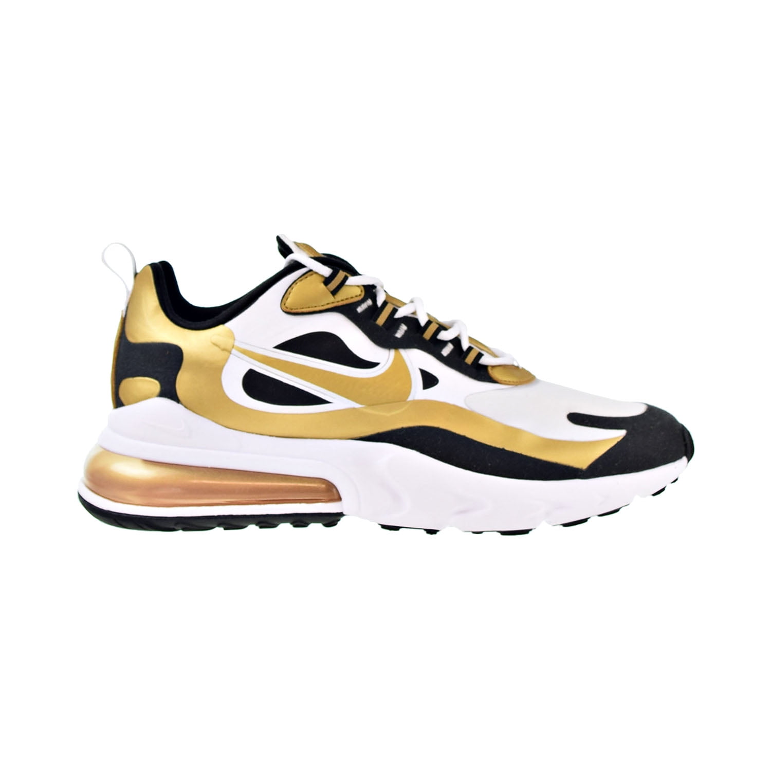 Nike Nike Air Max 270 React Men S Shoes White Metallic Gold Black Cw7298 100 Walmart Com Walmart Com