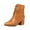 Yellow, variant on Womens Winter Warm Chunky Heel Low Tube Point Iace Up Side Zipper Ankle Boots