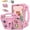 Pink, variant on TECH CIRCLE for iPad Mini 17 Pro, Mini 6 (6th Gen) 8.3" Cute 3D Cartoon Shockproof Case with Kickstand/Handle/Shoulder Strap, EVA Foam Protective Lightweight Kid-friendly Tablet Cover, Mintgreen