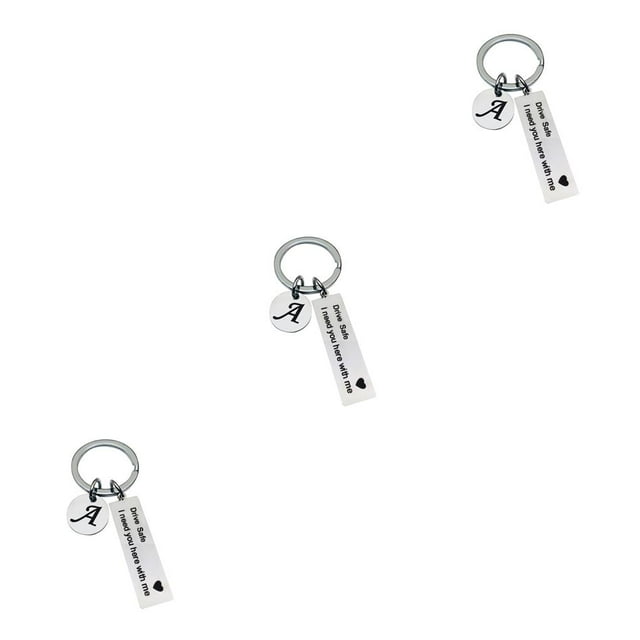 facefd 1/2/3/5 Drive Safe Keychain Initials Lettering Men Women Boyfriend Husband Key Chain A 3PCS