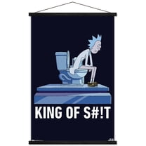 Rick And Morty - Toilet Wall Poster with Wooden Magnetic Frame, 22.375" x 34"