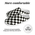 thumbnail image 6 of Haiem Black and White Checkerboard Print Women's Fuzzy Memory Foam House Slipper Cozy Home Footwear Non-slip Winter Slippers-35/36, 6 of 7