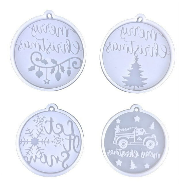 Noël Résine Moules Résine Silicone Ornements de Noël pendant Moule pour Résine Époxy Bricolage Bijoux Porte-Clés Fabrication