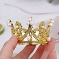 thumbnail image 4 of 1PC Mini Crown Cake Topper Crystal Pearl Tiara Children Hair Ornaments, 4 of 9