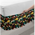 thumbnail image 2 of Velociraptor Bed Skirt, Cartoon Colorful Tyrannosaurus Forms Pastel Fossil Characters Boys Pattern, Elastic Bedskirt Dust Ruffle Wrap Around for Bedding Decor, 4 Sizes, Multicolor, by Ambesonne, 2 of 2