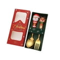 thumbnail image 2 of EUDIDV Xmas Ornaments Christmas Spoon Christmas Dessert Spoon Fork Stainless Steel Tableware Set Cute Doll With Hand Gift Christmas Decorations, 2 of 6