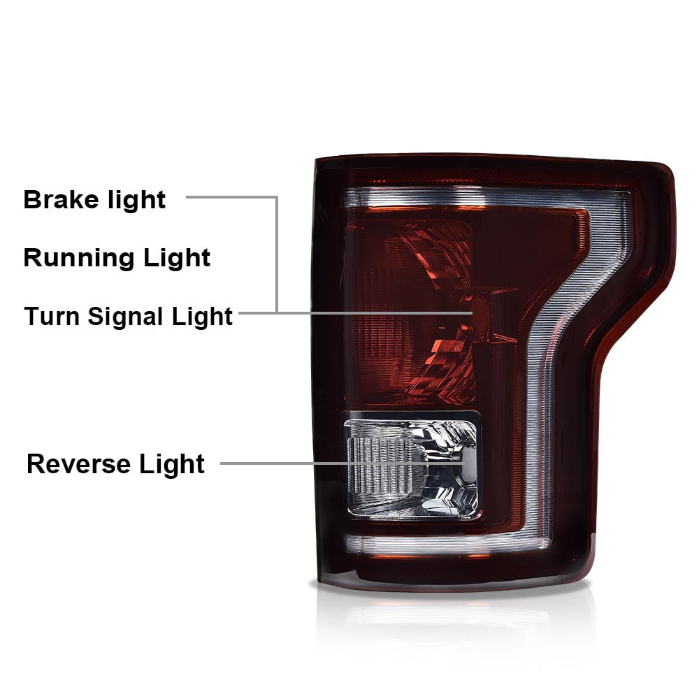 PIT66 Pair Smoke Tail Light Halogen Driver & Passenger Fit For 2015-2017 Ford F-150
