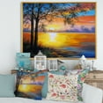 thumbnail image 2 of Designart 'Tree Near The Lake in Evening' Traditional Framed Canvas Wall Art Print, 2 of 5