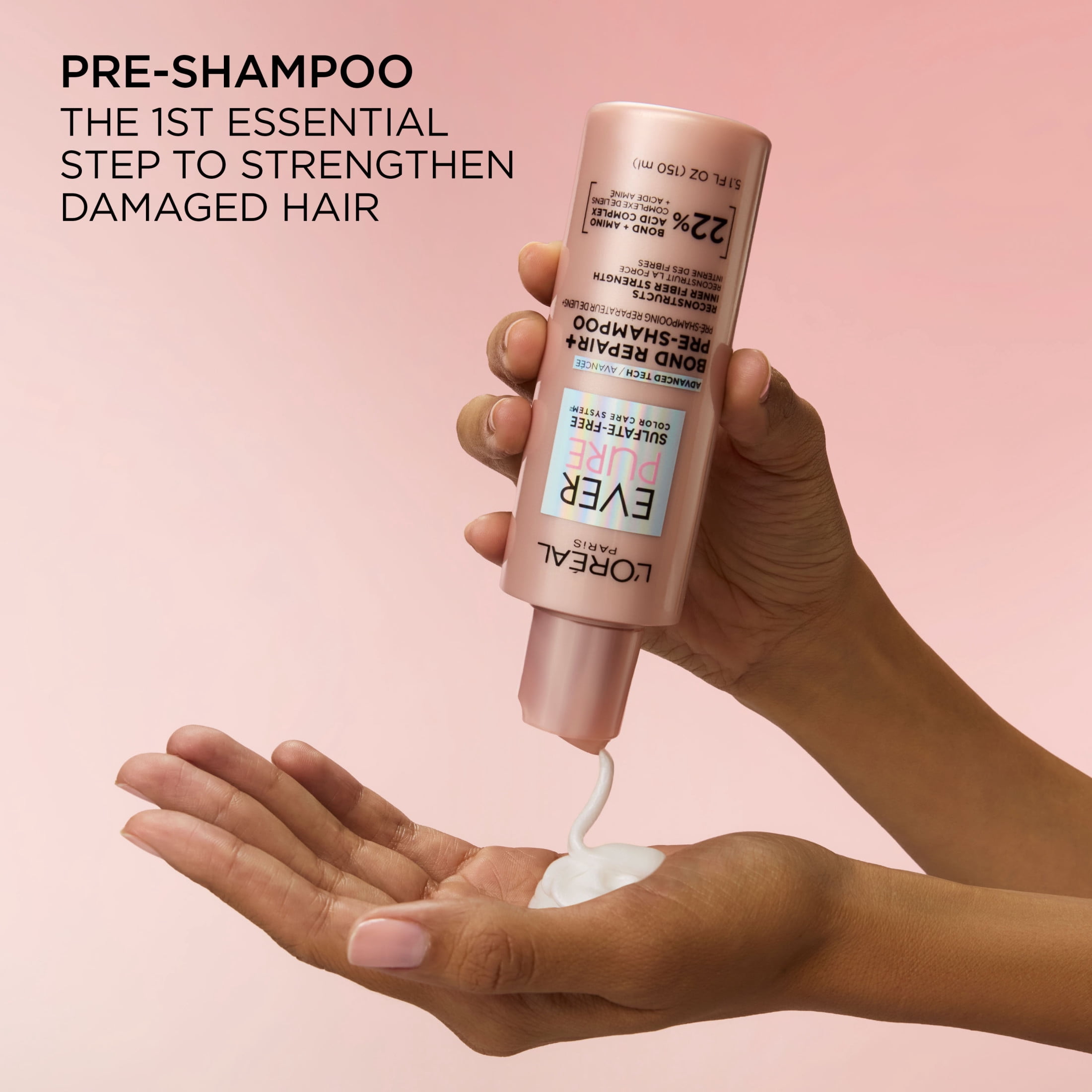 L'Oreal Paris EverPure Sulfate Free Bond Repair Pre Shampoo Treatment, for All Hair Types, 5.1 fl oz
