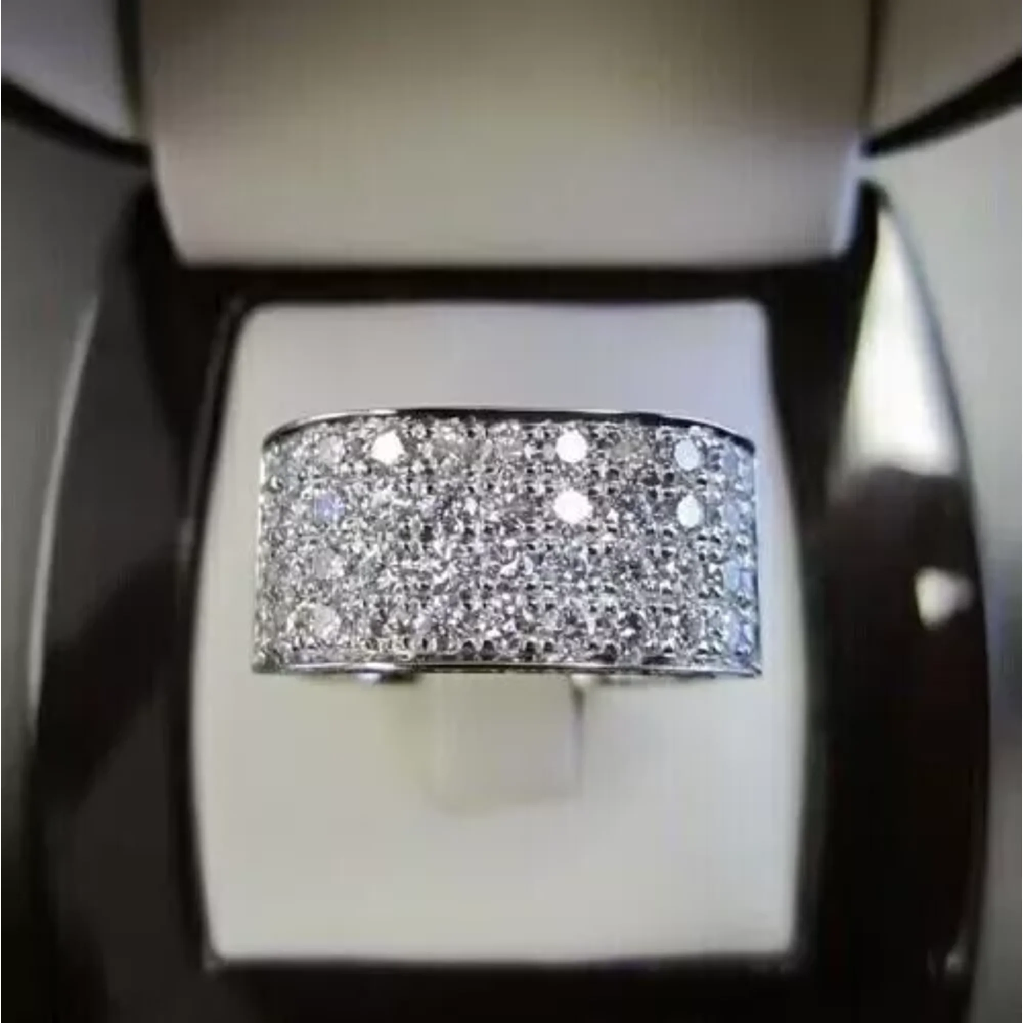 4.15 Ct Round CZ Diamond Men's Cluster Pinky Ring, 14K White Gold Over Sterling Silver