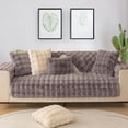 thumbnail image 2 of IOTdou 27" x 59" Fluffy Couch Cover Soft Plush Velvet Couch Cover Non-Slip Warm Washable Sofa Protector All Season Slipcover for Pet, 2 of 3