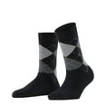 thumbnail image 1 of Burlington Calcetines de Mujer - Queen, Calcetines Cortos, Algodón, Diseño de Rombos, Emblema del Logotipo Negro/gris/azul claro, 1 of 4
