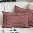 thumbnail image 2 of Red Boho Pillow Protectors with Zipper Standard Size, Vintage Ethnic Tribe Abstract Art Floral Soft Brushed Microfiber Breathable Throw Pillow Covers, Pillowcase for Couch Sofa Bedroom 20"x26", 2 of 9