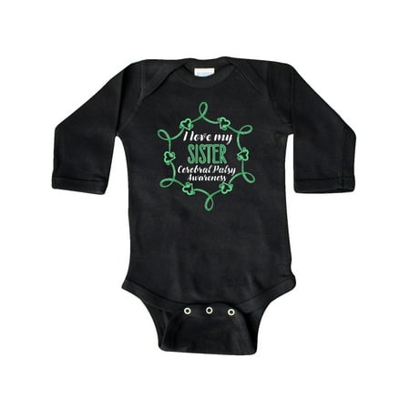 

Inktastic I Love My Sister Cerebral Palsy Awareness Gift Baby Boy or Baby Girl Long Sleeve Bodysuit