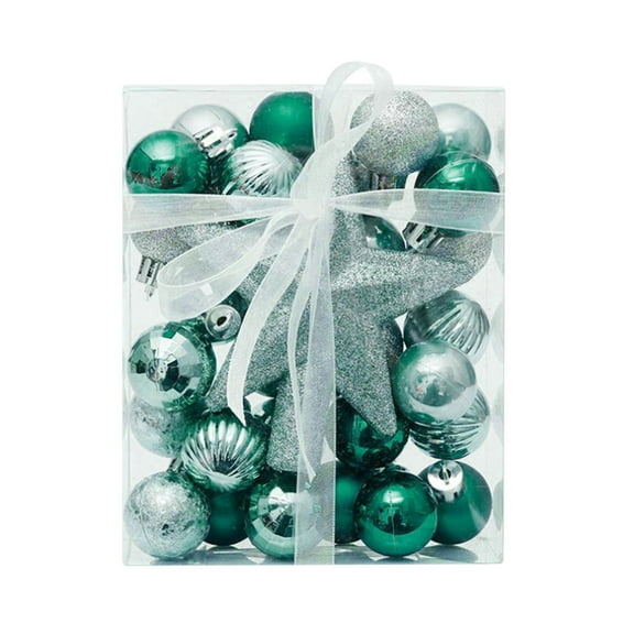 Christmas Decorations Clearance! Christmas Tree Ornaments Set 30Pcs Shatterproof Christmas Ball Ornament Baubles Party Tree Decorations Hanging Ornament Decor Green