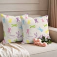 thumbnail image 2 of Bunny Easter Outdoor Waterproof Pillow Covers, Spring Rabbits Vintage Rustic Decorative Square Throw Pillowcase Sofa Cushion Sham for Patio/Couch/Chair, 18"x18" 2 Pack, 2 of 8